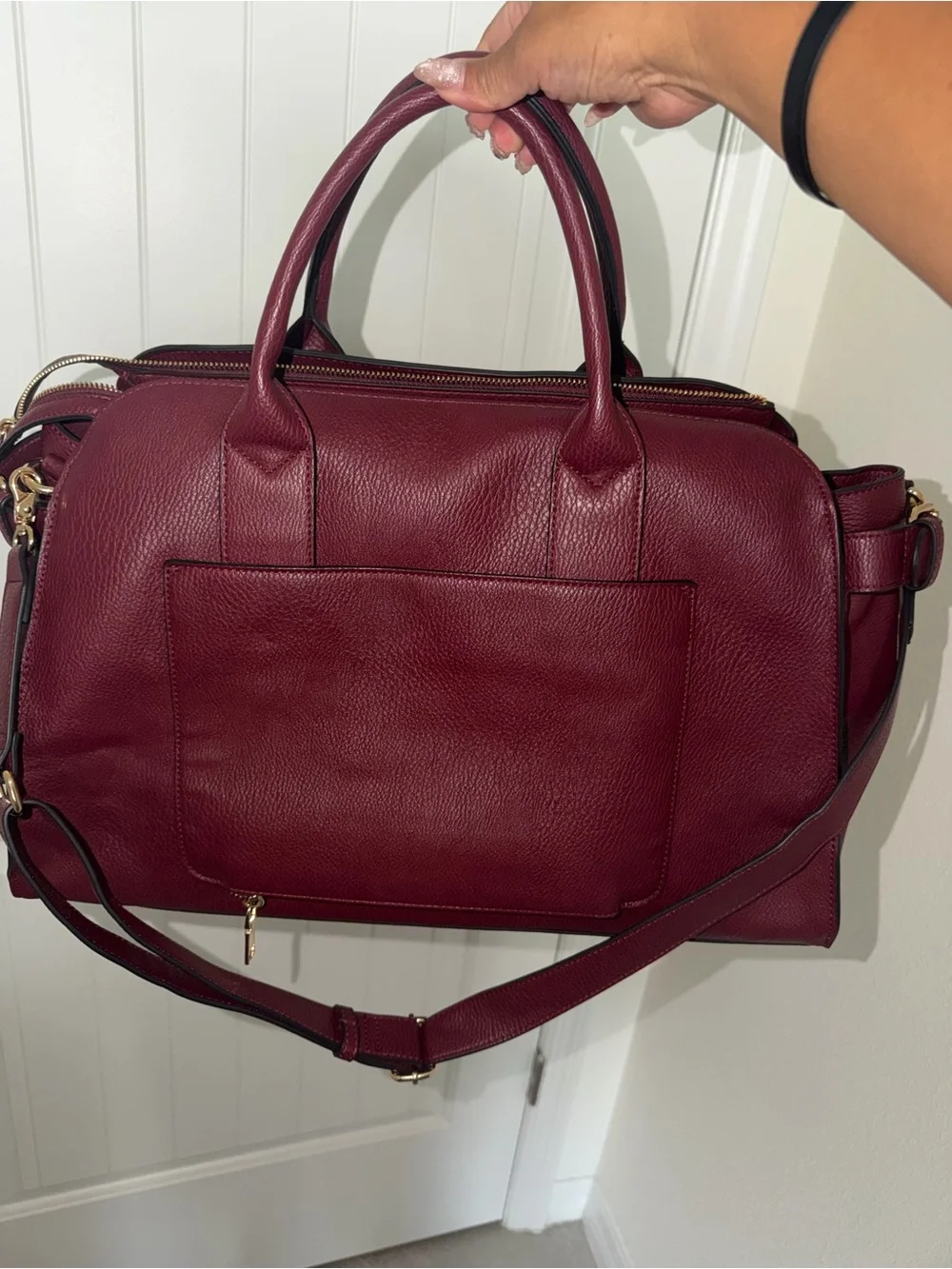 Poppy & Peonies pebbled leather